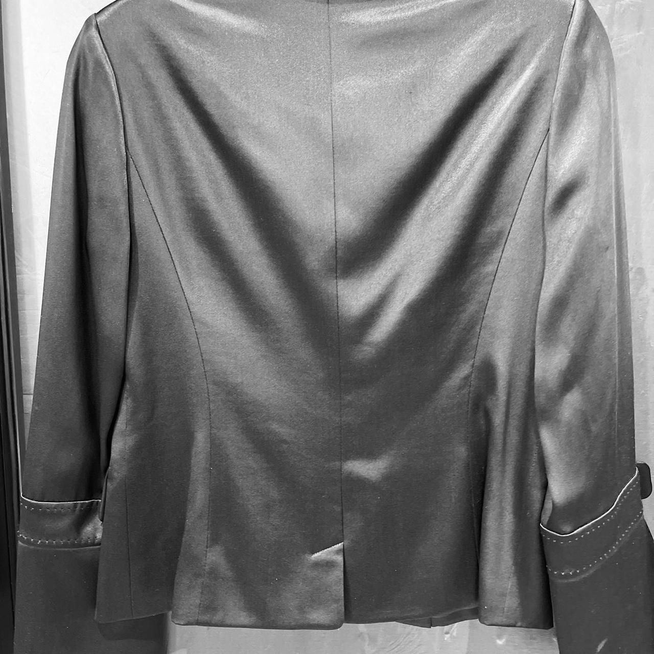 Ellen Tracy Luxurious 100% Satin Black Blazer/Jacket... - Depop