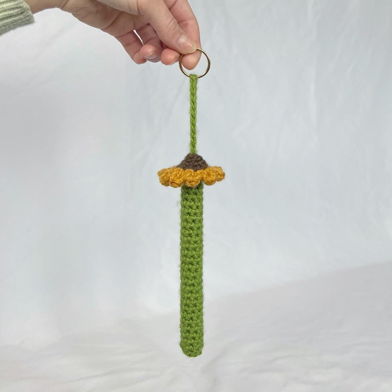 Crochet Sunflower Vape Holder Keychain Handmade... - Depop