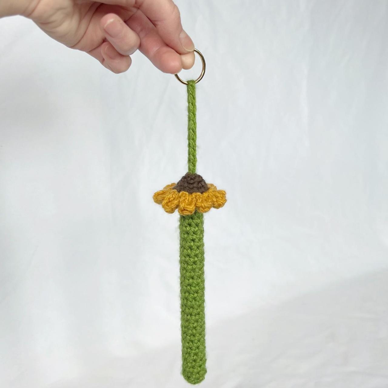 Crochet Sunflower Vape Holder Keychain Handmade... - Depop