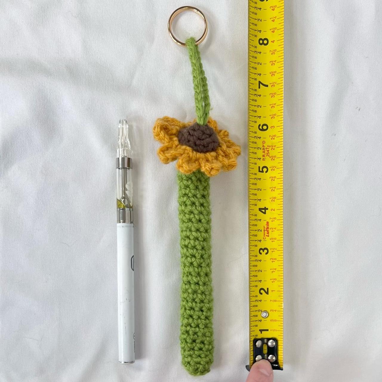 Crochet Sunflower Vape Holder Keychain Handmade... - Depop