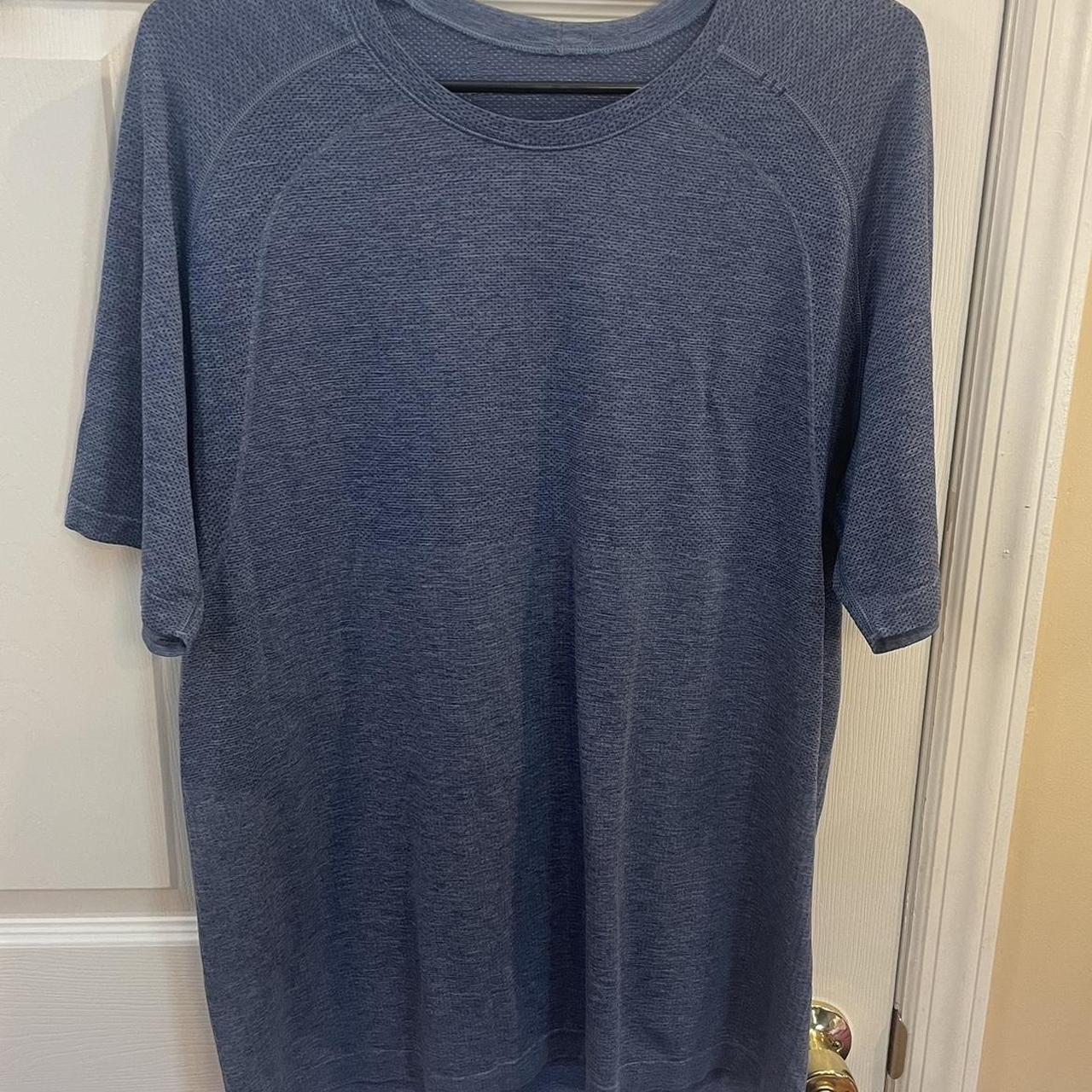 Awesome Lulu lemon Large Blue T shirt No damage!... - Depop