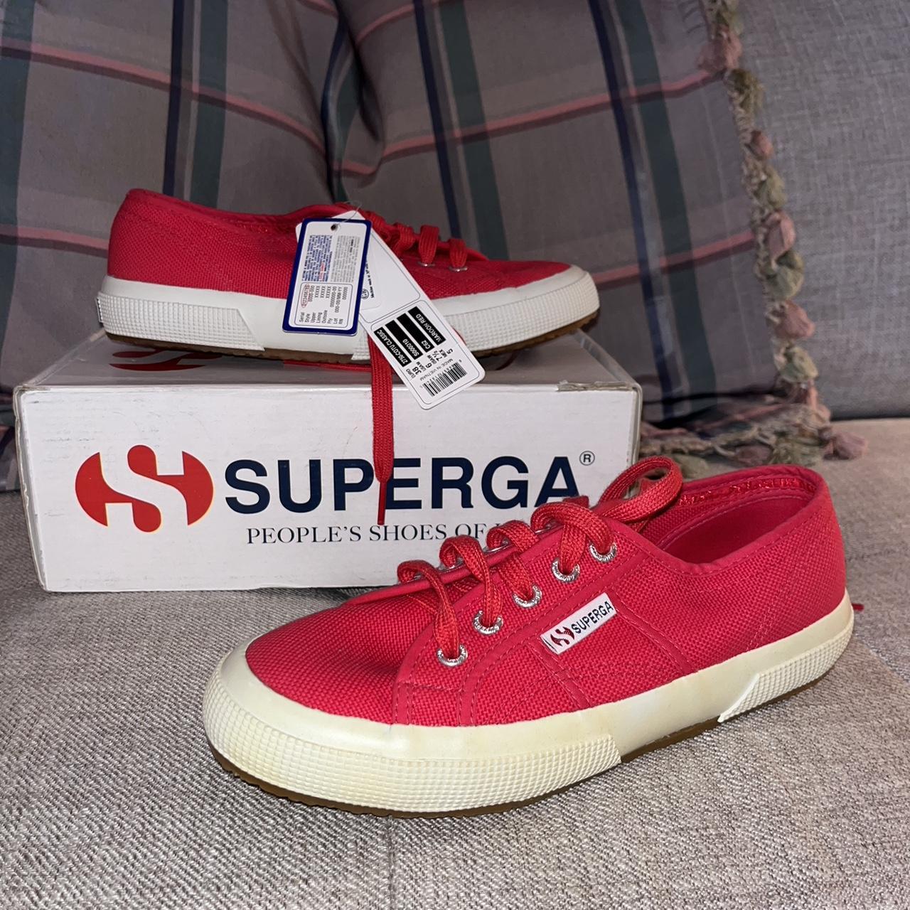 Red Superga Sneakers NWT - Depop