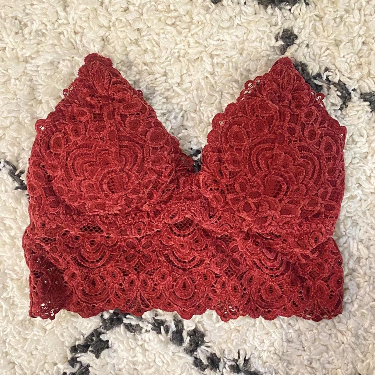 hollister lace bra top -soft velvety... - Depop