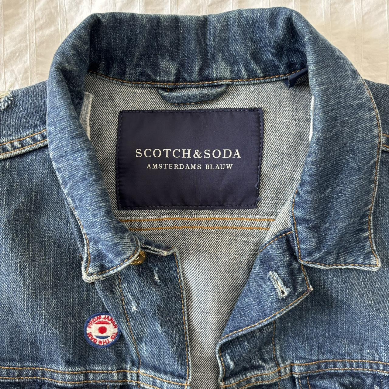 Scotch & Soda Denim outlets Vest Womens Blue Hot Lips Amsterdams Distress