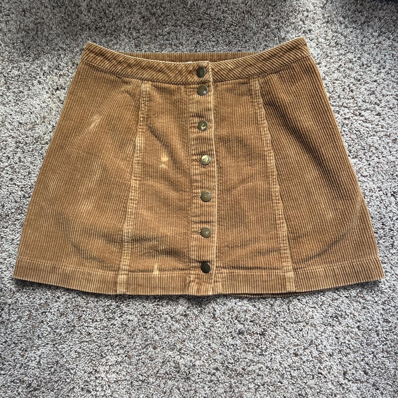 Wet Seal Mini Skirt Women's Size M Brown Corduroy... - Depop