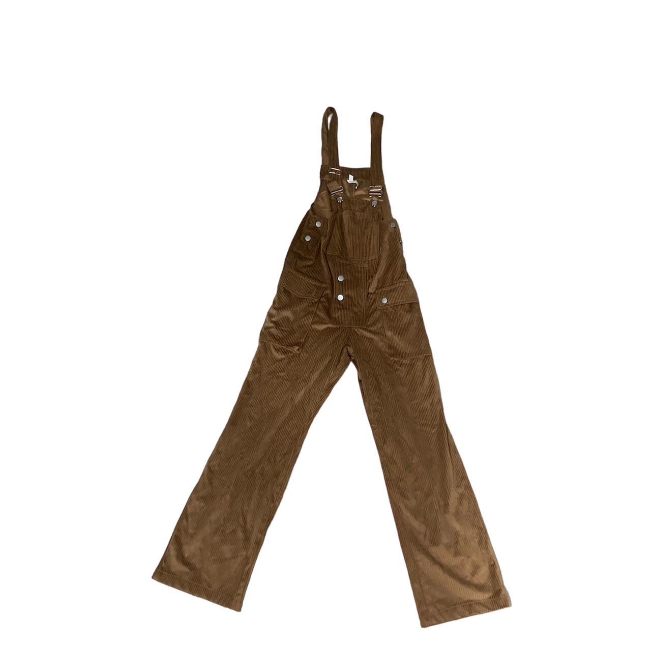 BROWN CORDUROY OVERALL PANTS. SIZE S Depop