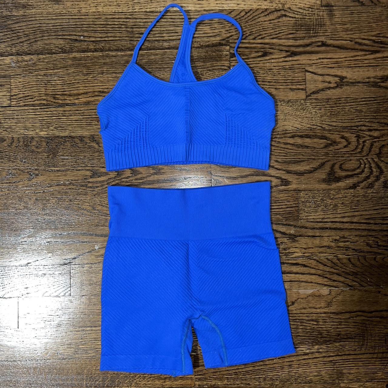 Blue workout set from Amazon. Cute and flattering,... Depop