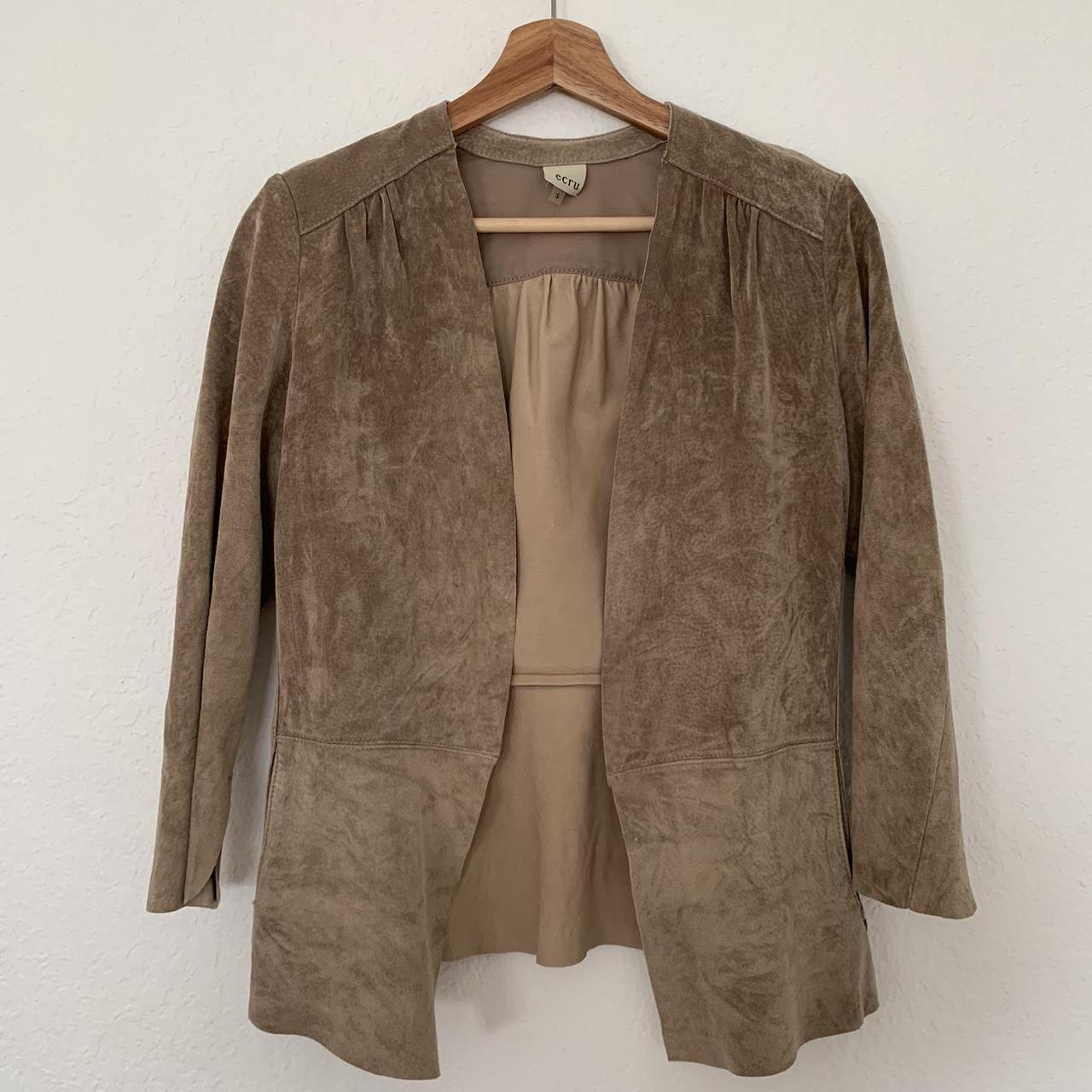 Ecru Leather Lightweight Blazer Perfect to accent... - Depop