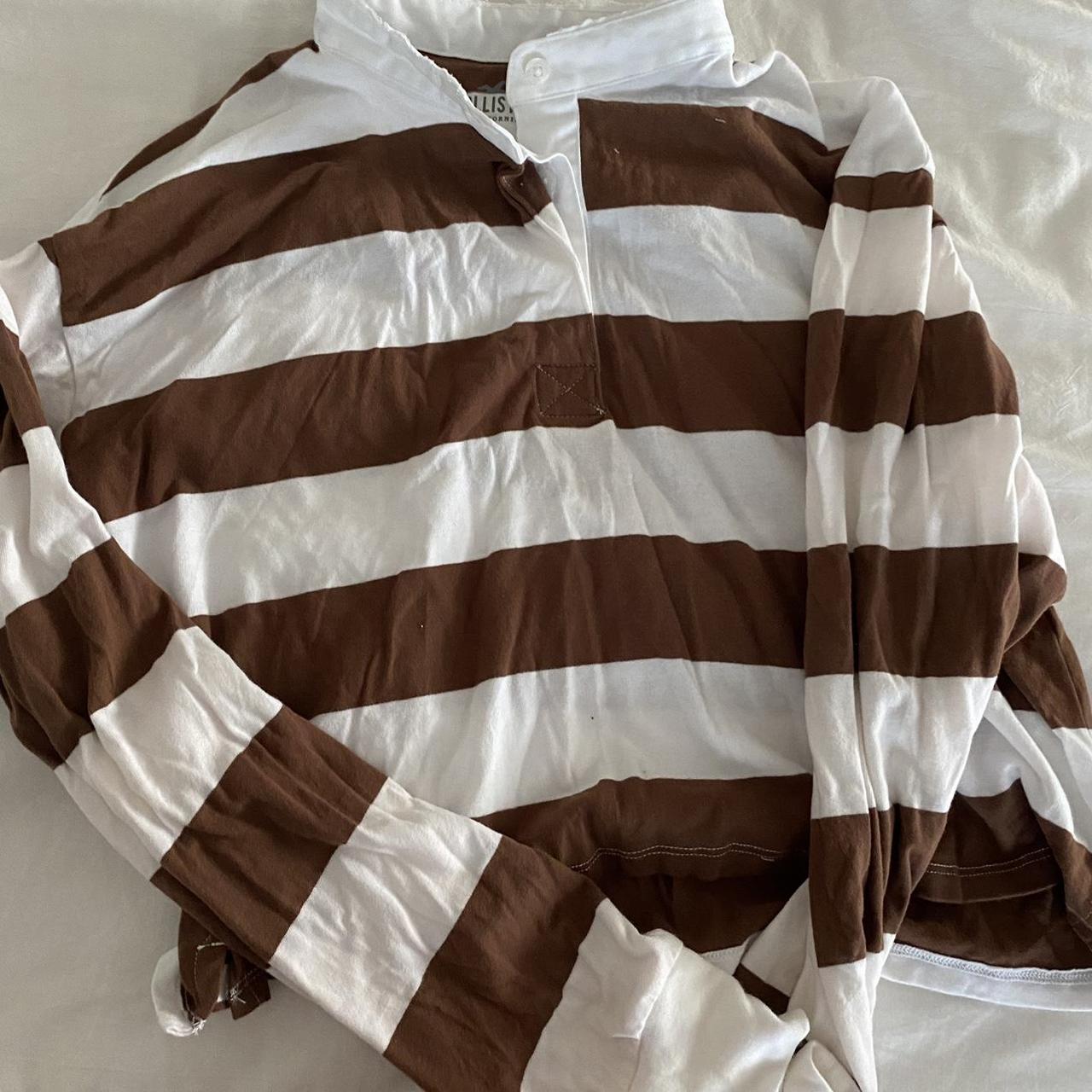 Hollister Women's Striped Button Up Shirt Size - Depop