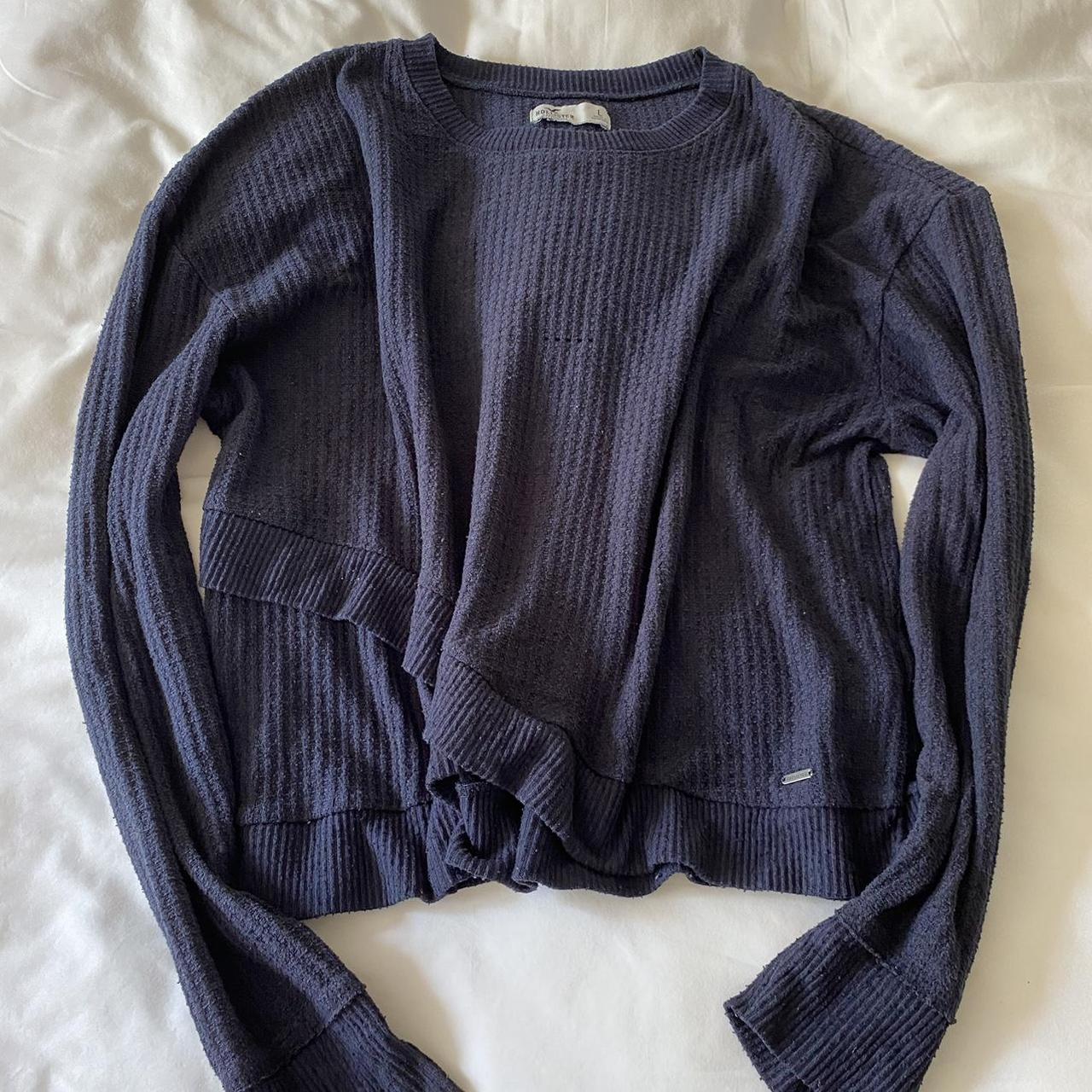 super cute hollister navy sweater 🫐 size L feel... - Depop