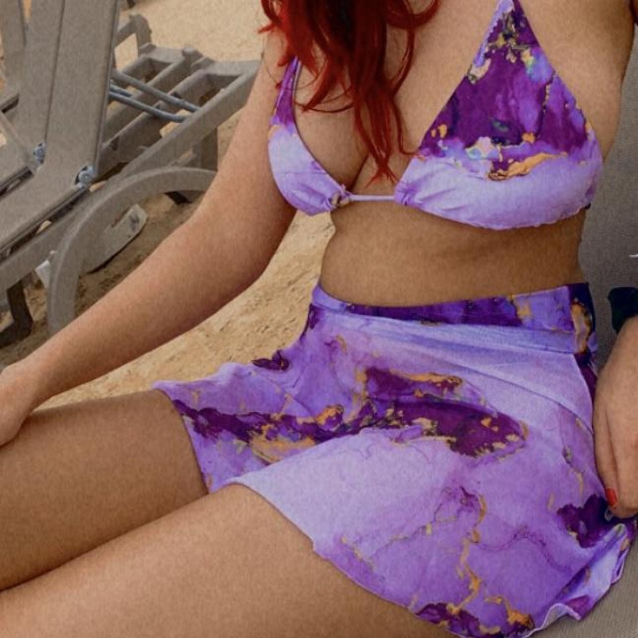 Marble Print Bikini Set Halter Micro Triangle Depop - Main Image