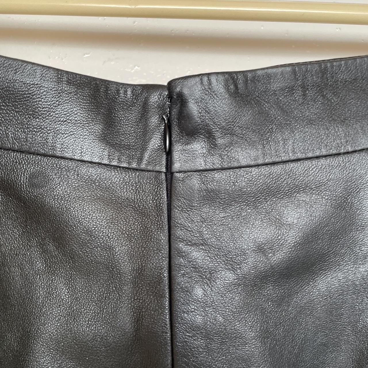 Leather Feather Hem Mini Skirt