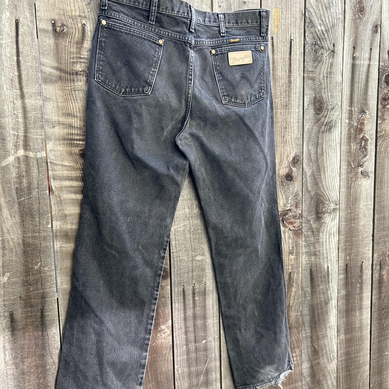 Faded Black Wrangler Jeans - Depop