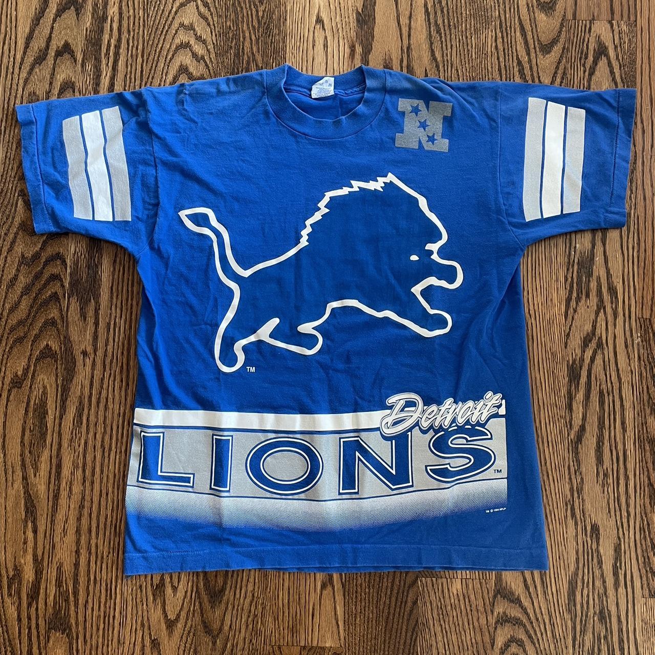 Detroit Lions Men's White Jersey T-Shirt - Vintage Detroit Collection