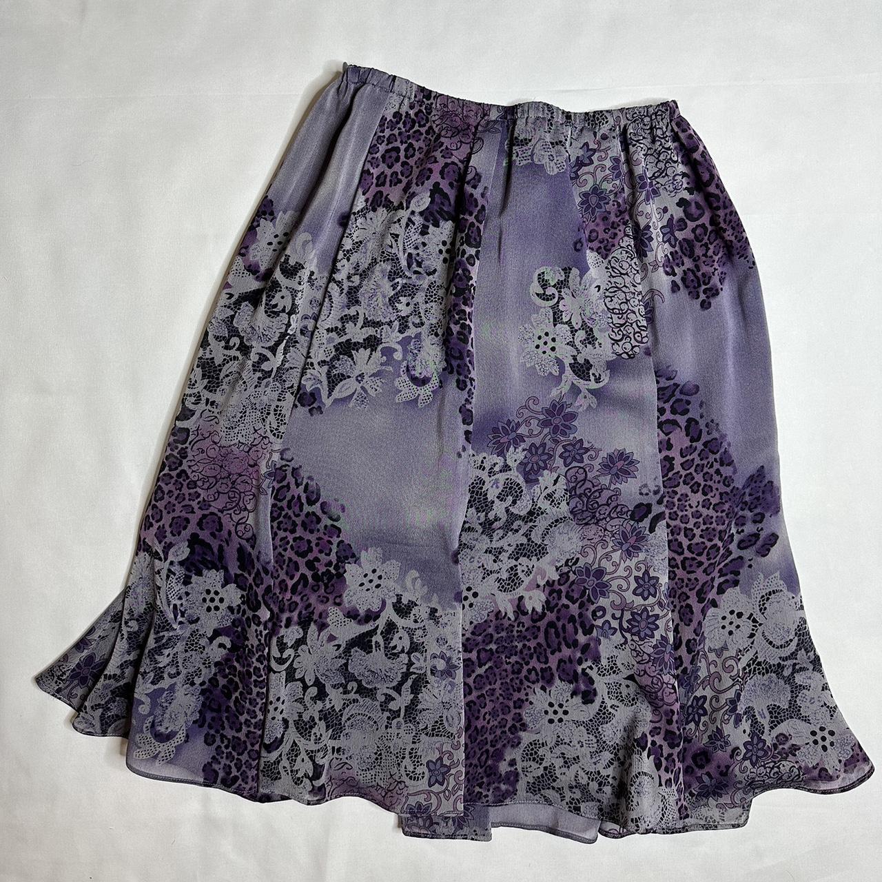 90s purple grunge midi skirt Size M Beautiful... - Depop