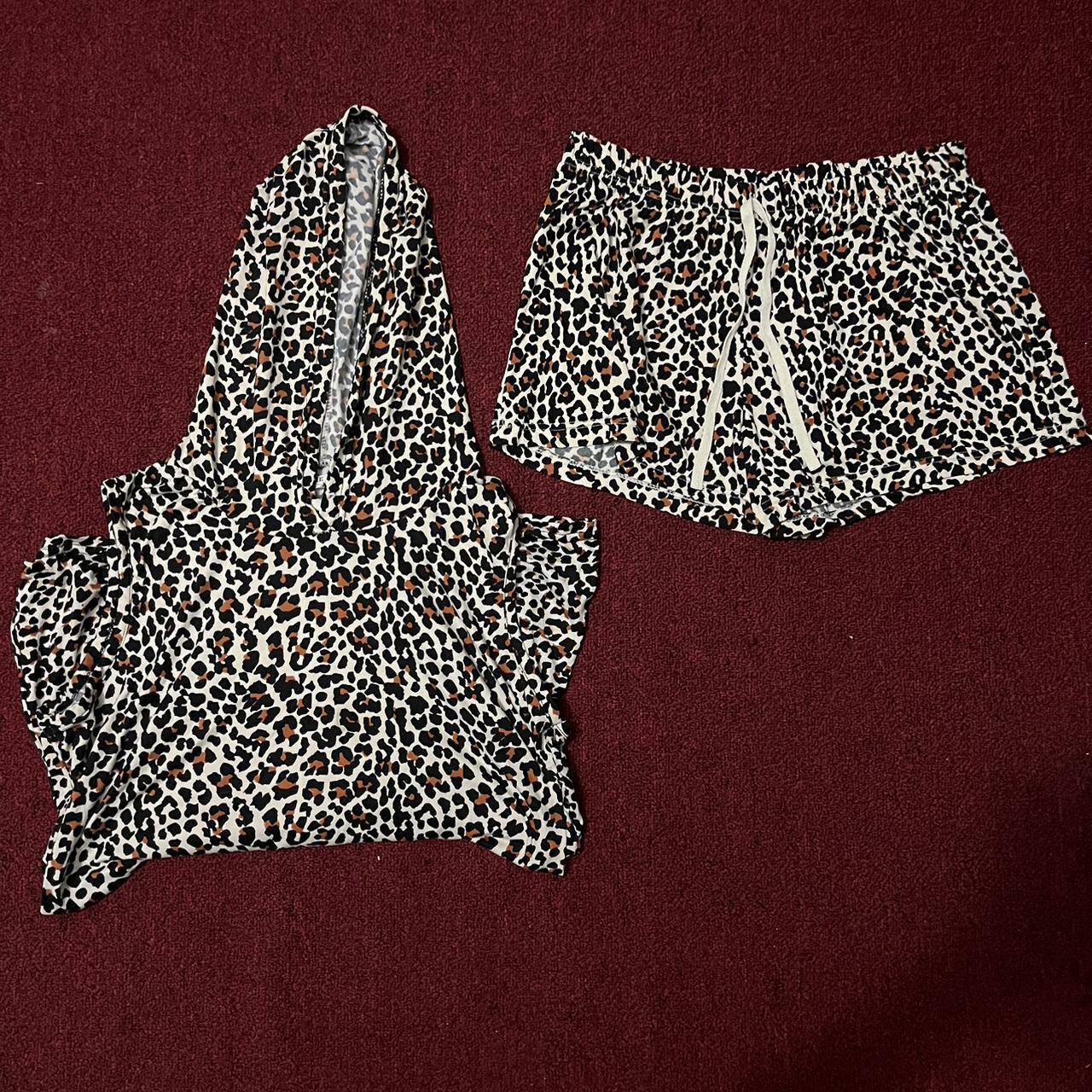 Emme Jordan Leopard Print PJ Set Size: XL fit L cute... - Depop