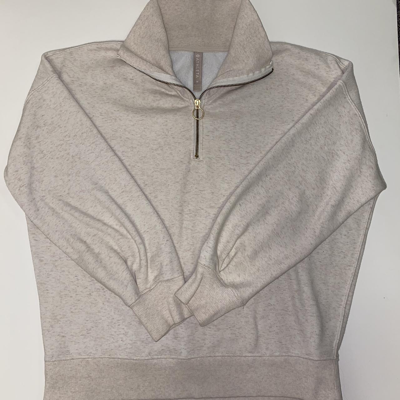 Athleta Quarter Zip Size Women Medium Color Cream... Depop