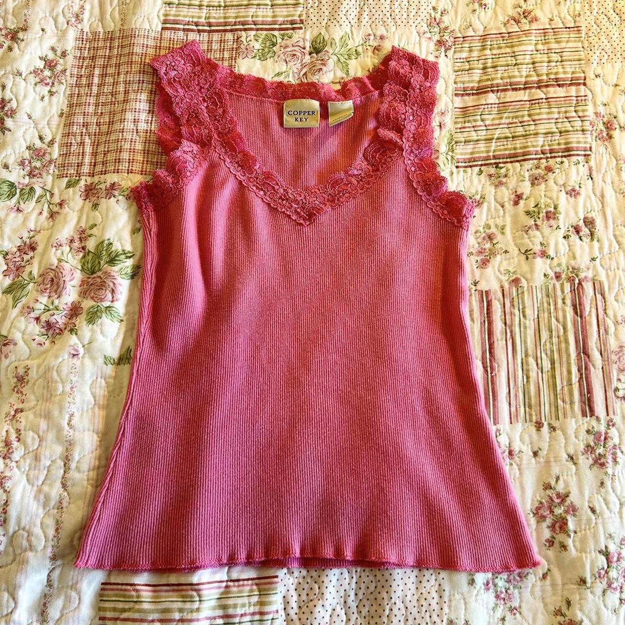 copper key pink lace tank top ♡ ♥︎ copper key pink... Depop