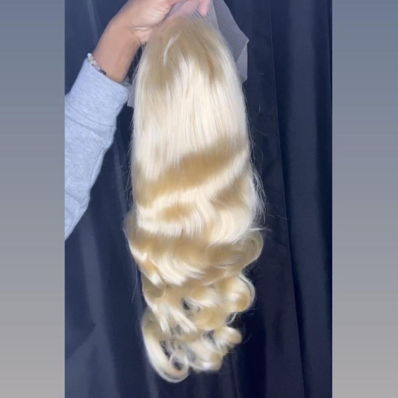 22’ Blonde ( 613 ) Human Hair Body Wave Transparent... - Depop
