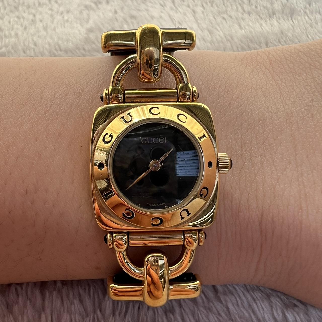 GUCCI 6300L クォーツ ケースサイズ 2.1cm 革ベルト 全体的に使用感