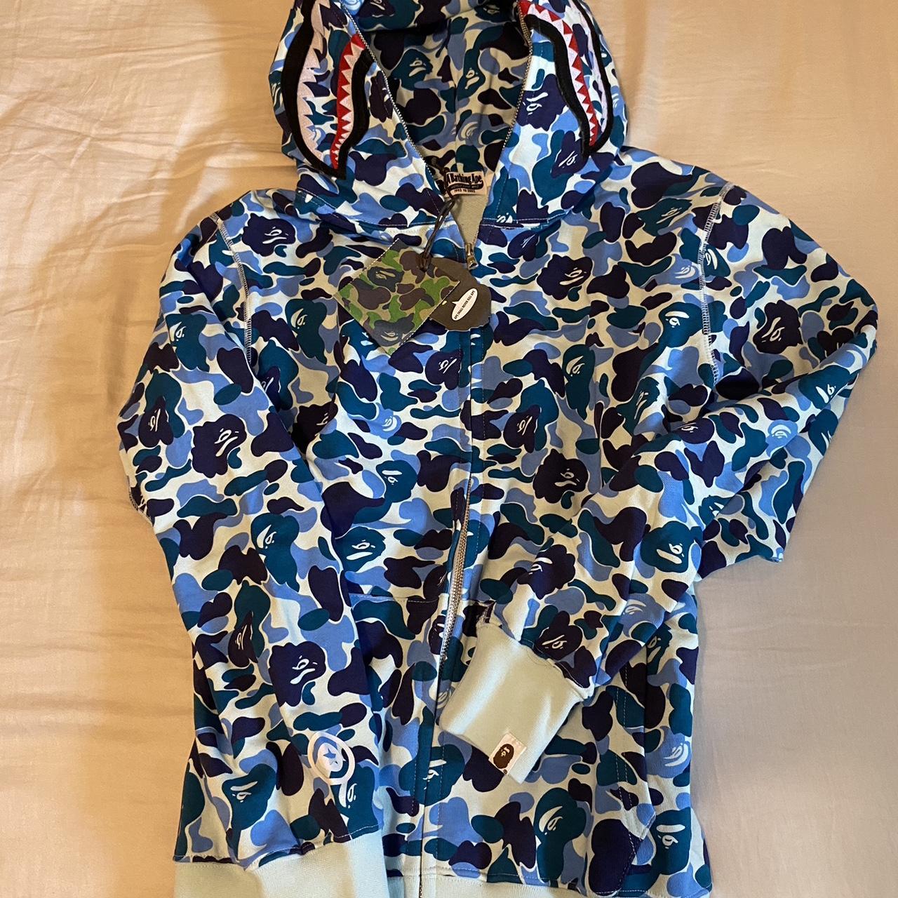 Bape hoodie blue - Medium - New Open to offers!! - Depop