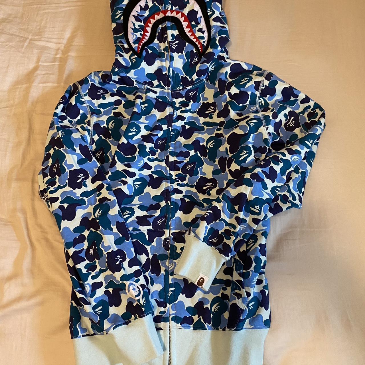 Bape hoodie blue - Medium - New Open to offers!! - Depop