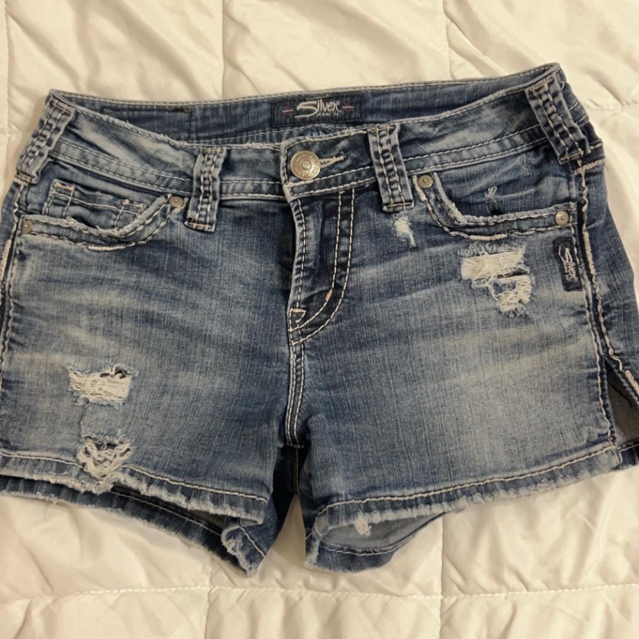 Blue distressed vintage Silver brand shorts so