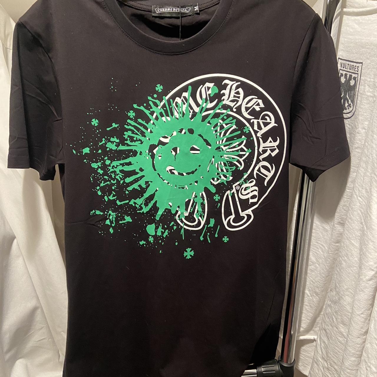 Green Paint Splatter Chrome Hearts Tee | Depop