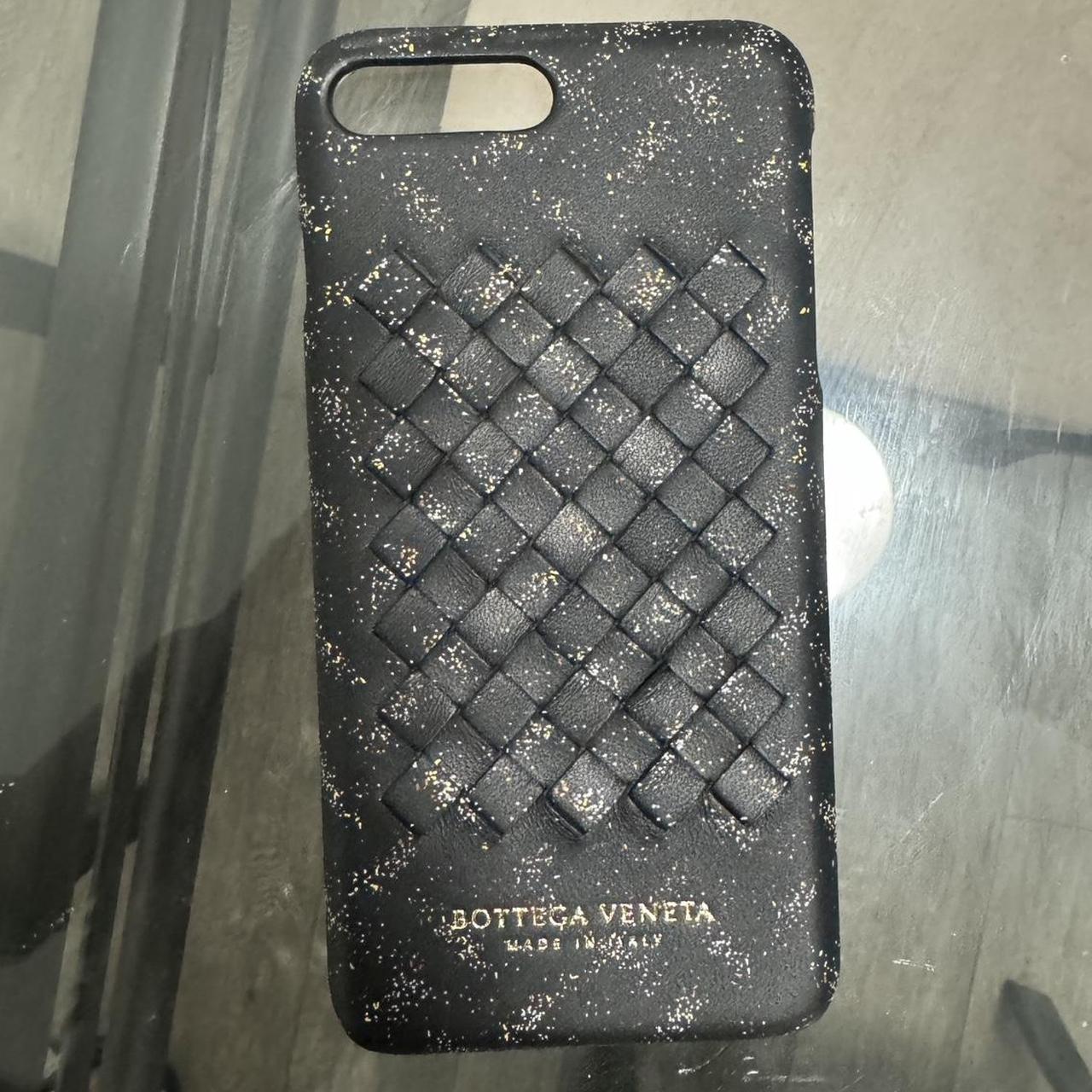 Bottega iPhone case in black and gold... Depop