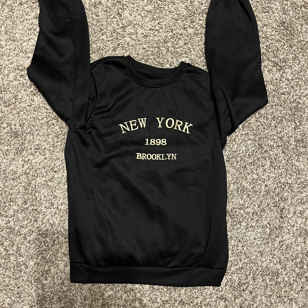 Brandy Melville “New York” hoodie. Classic black - Depop