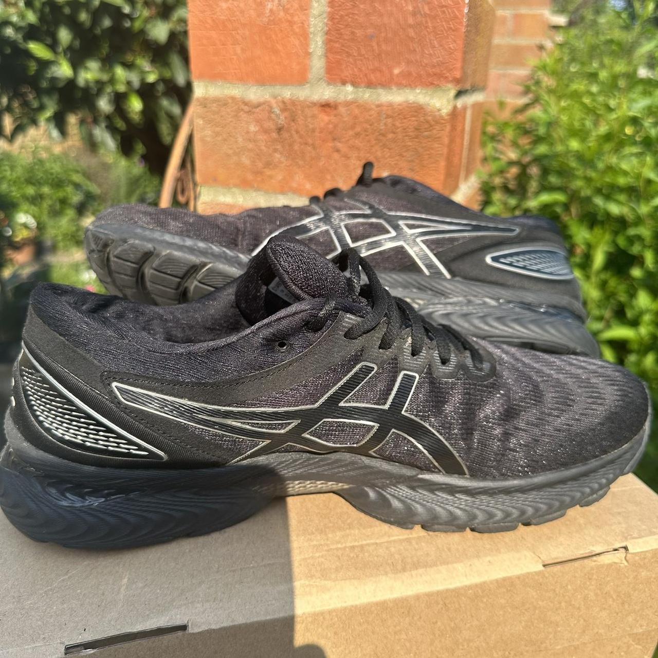 Asics Gel Nimbus 22 in Black UK10 Great pair of. Depop