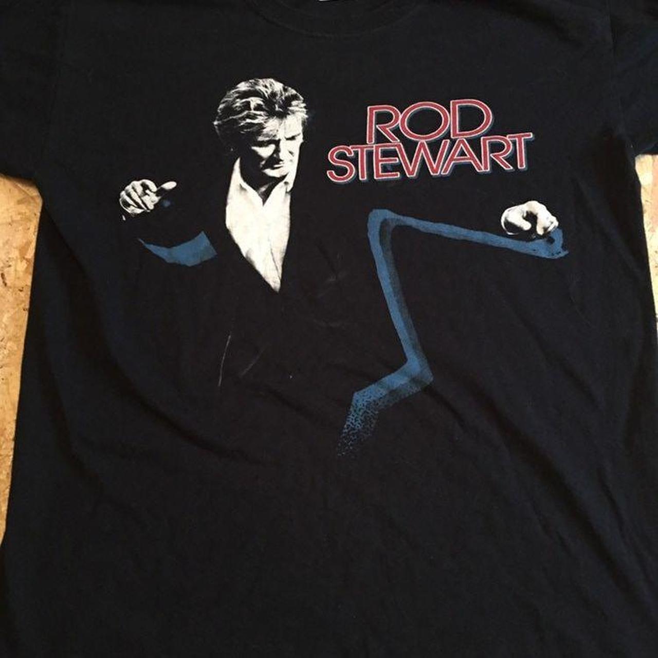 Music merch 00s vtg band t shirt Rod Stewart tour... - Depop