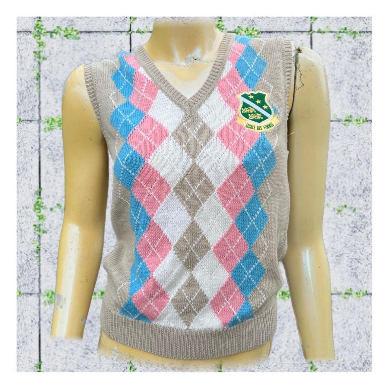 Beige, BubbleGum Pink, Blue School Girl Vest Good... Depop