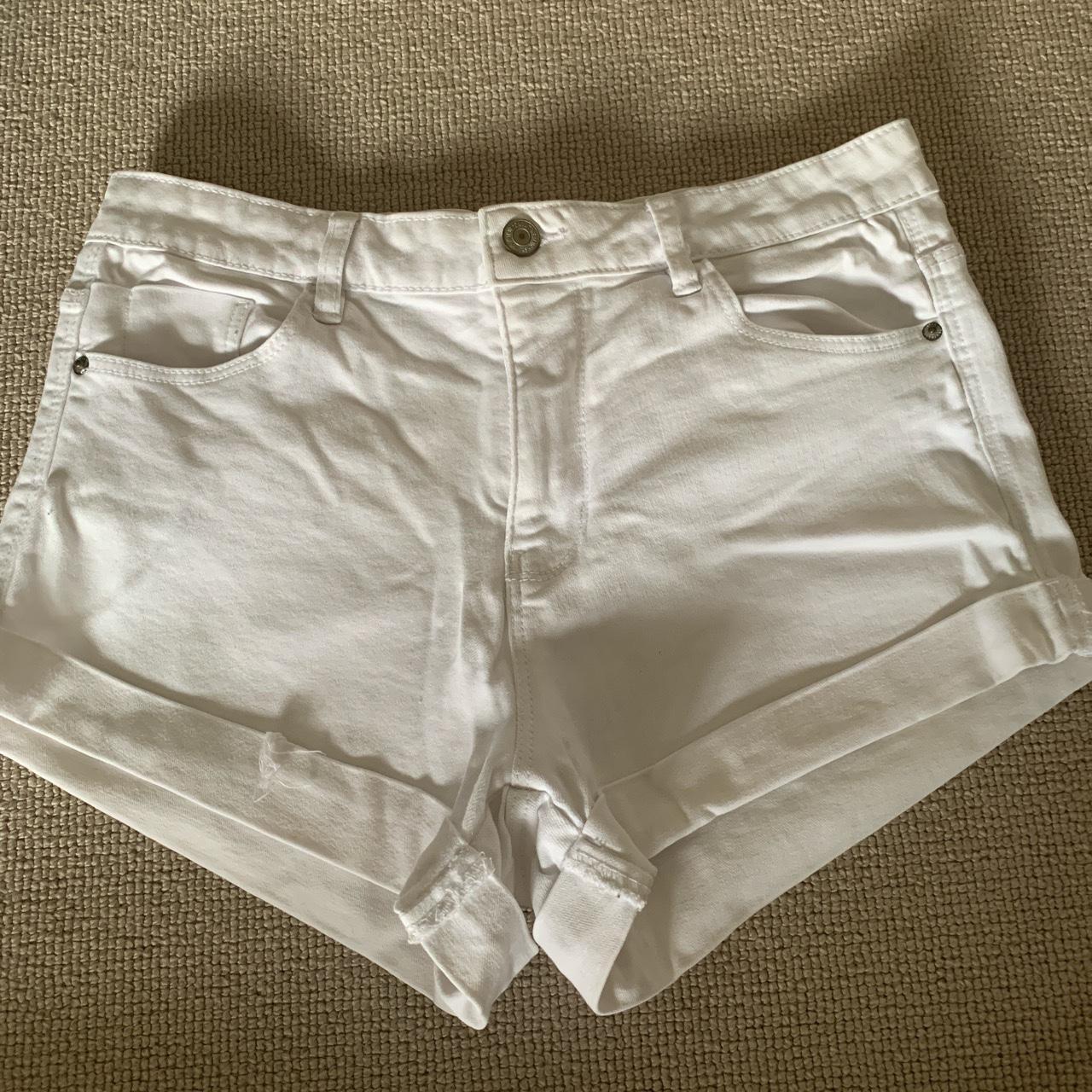 Zara white denim shorts - Depop