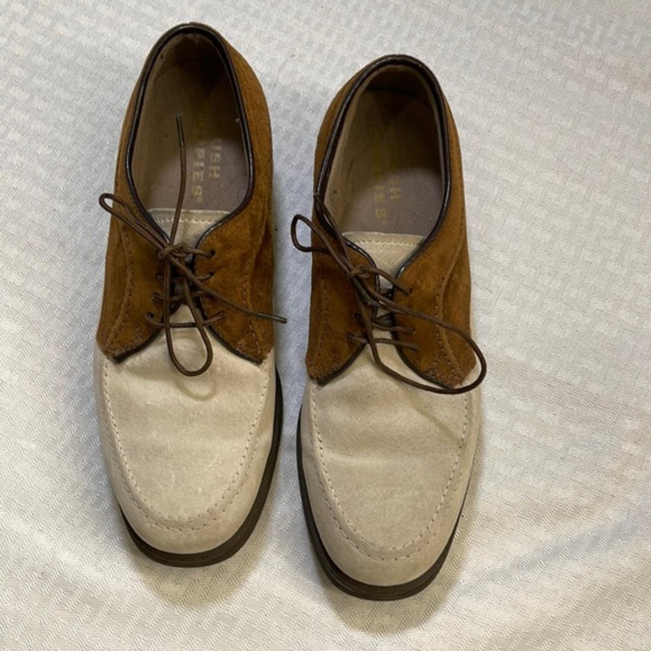 Vintage Hush Puppies Two Tone Brown Oxford Suede... - Depop