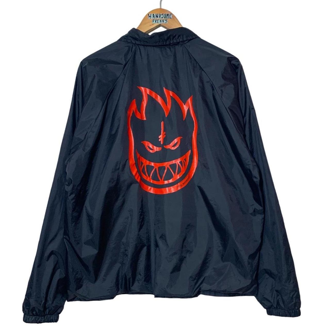 Spitfire Logo Coach Jacket - Black & Red Shell:... - Depop