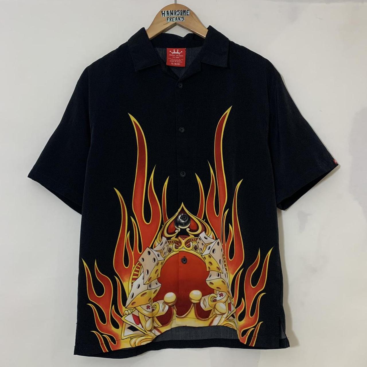 JNCO Men's Black and Red Shirt | Depop