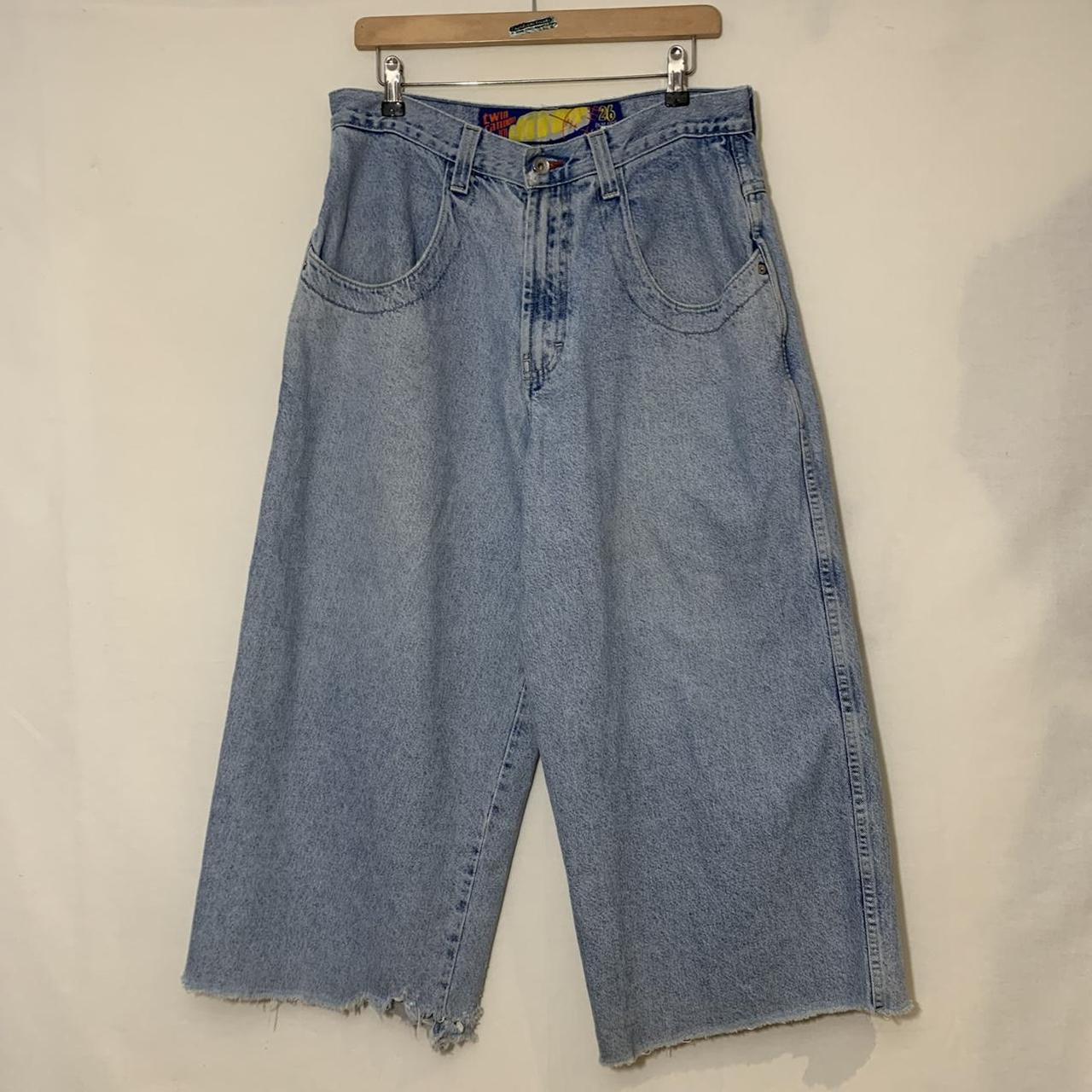 90s JNCO Twin Cannon 26” Wide Leg Jeans - Light Blue... - Depop