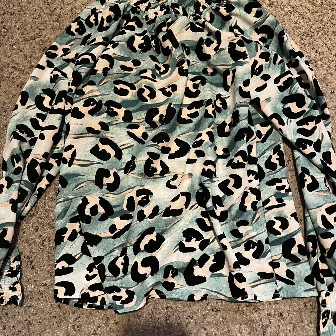 Nine West Women's Blouse - Multi/Blue - XS – extra small nine west green cheetah print …