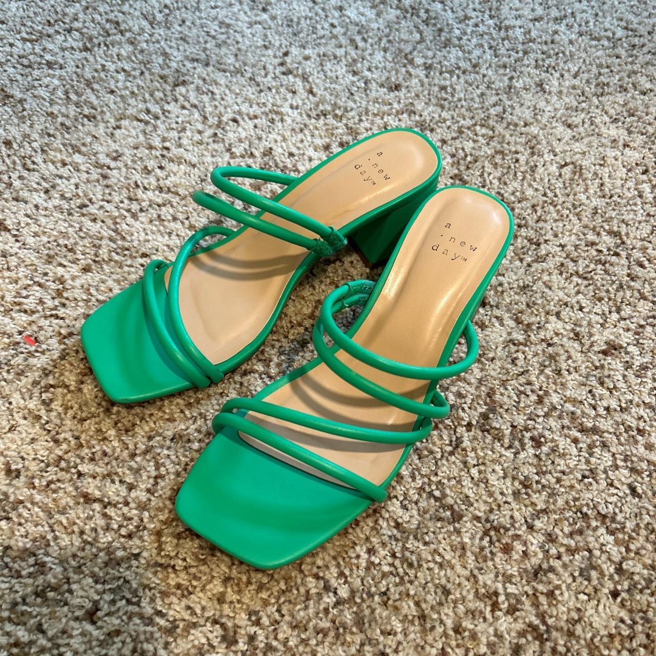 green heels from target !! wore once size 6-6.5 in... - Depop