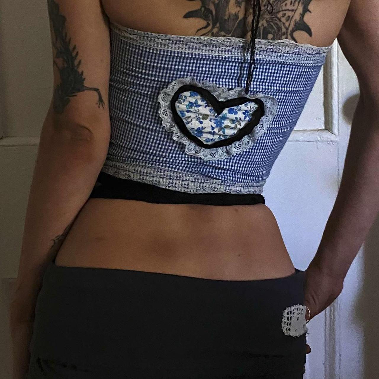 Reworked Women's Corset - Blue/Multi - XS – Handm… - image 1