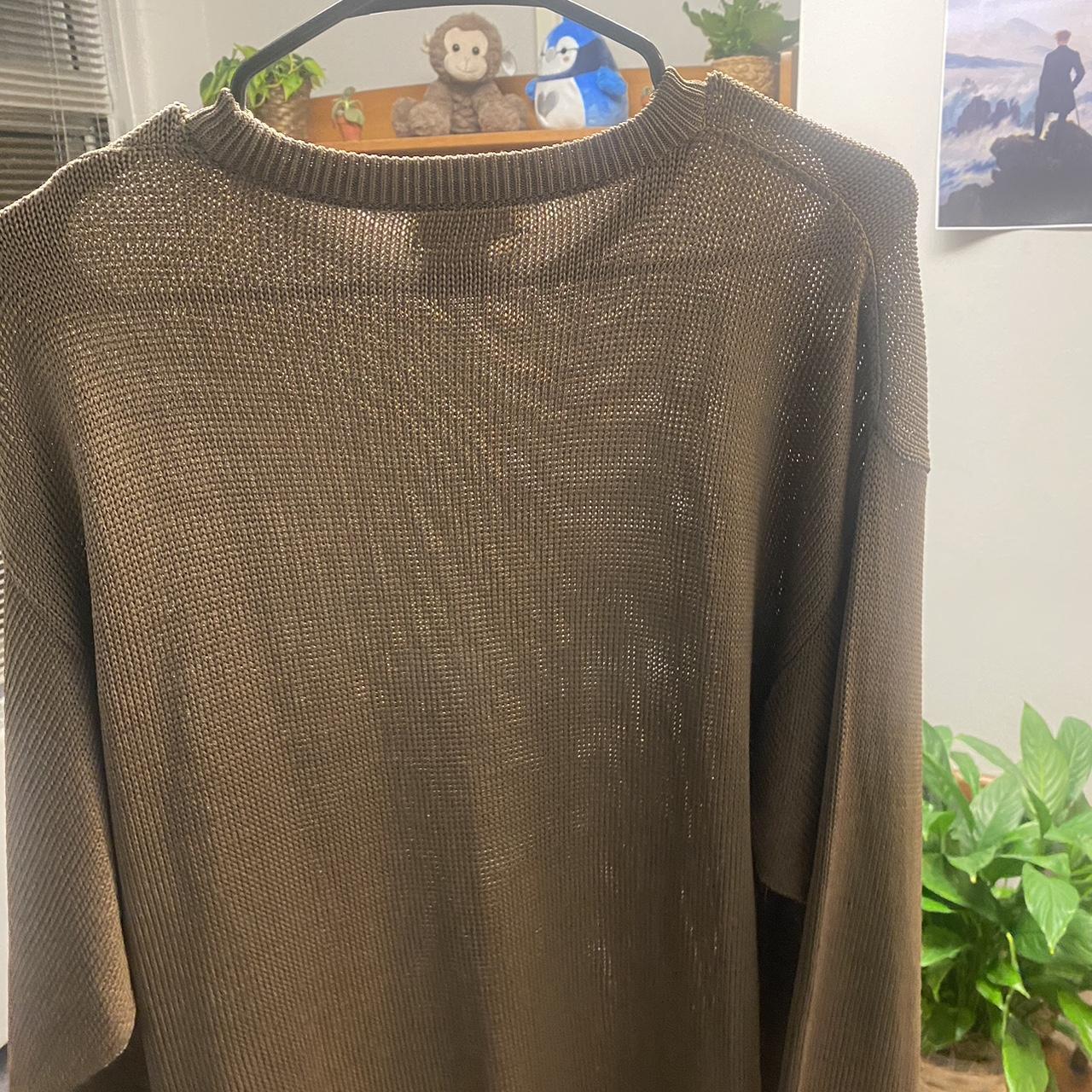 Gucci light brown oatmeal 100% silk crewneck sweater - Depop