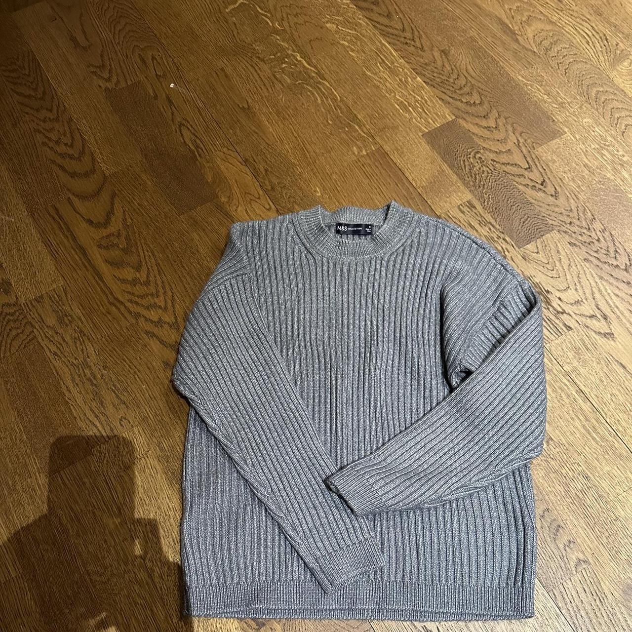 Grey M & S ribbed jumper. Never worn. New without tags. - Depop