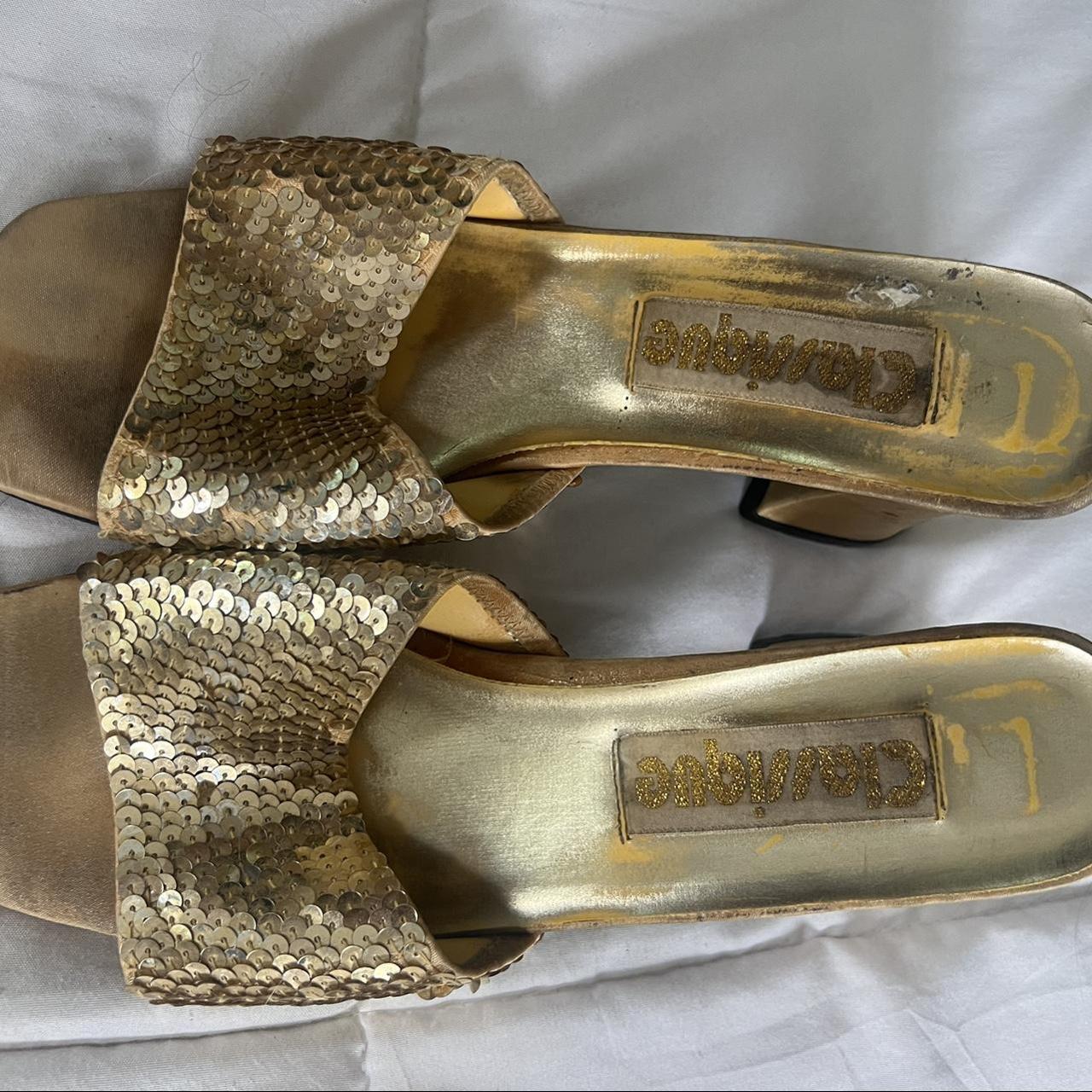 vintage gold kitten heels - Depop