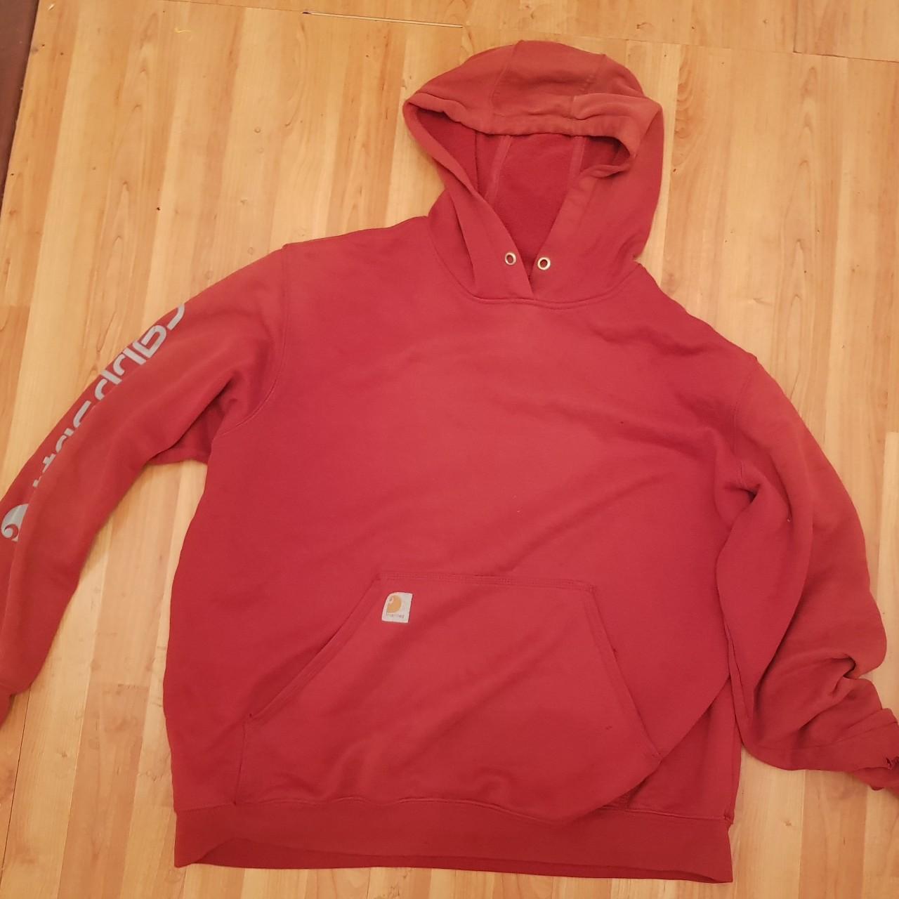 VINTAGE RED CARHARTT HOODIE - XL •loose fitting... - Depop