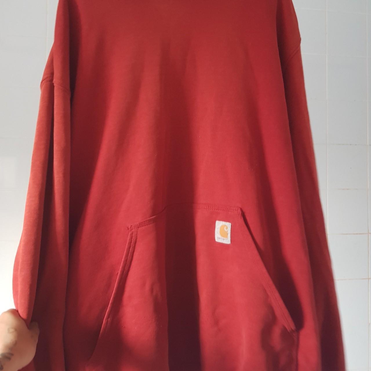 VINTAGE RED CARHARTT HOODIE - XL •loose fitting... - Depop