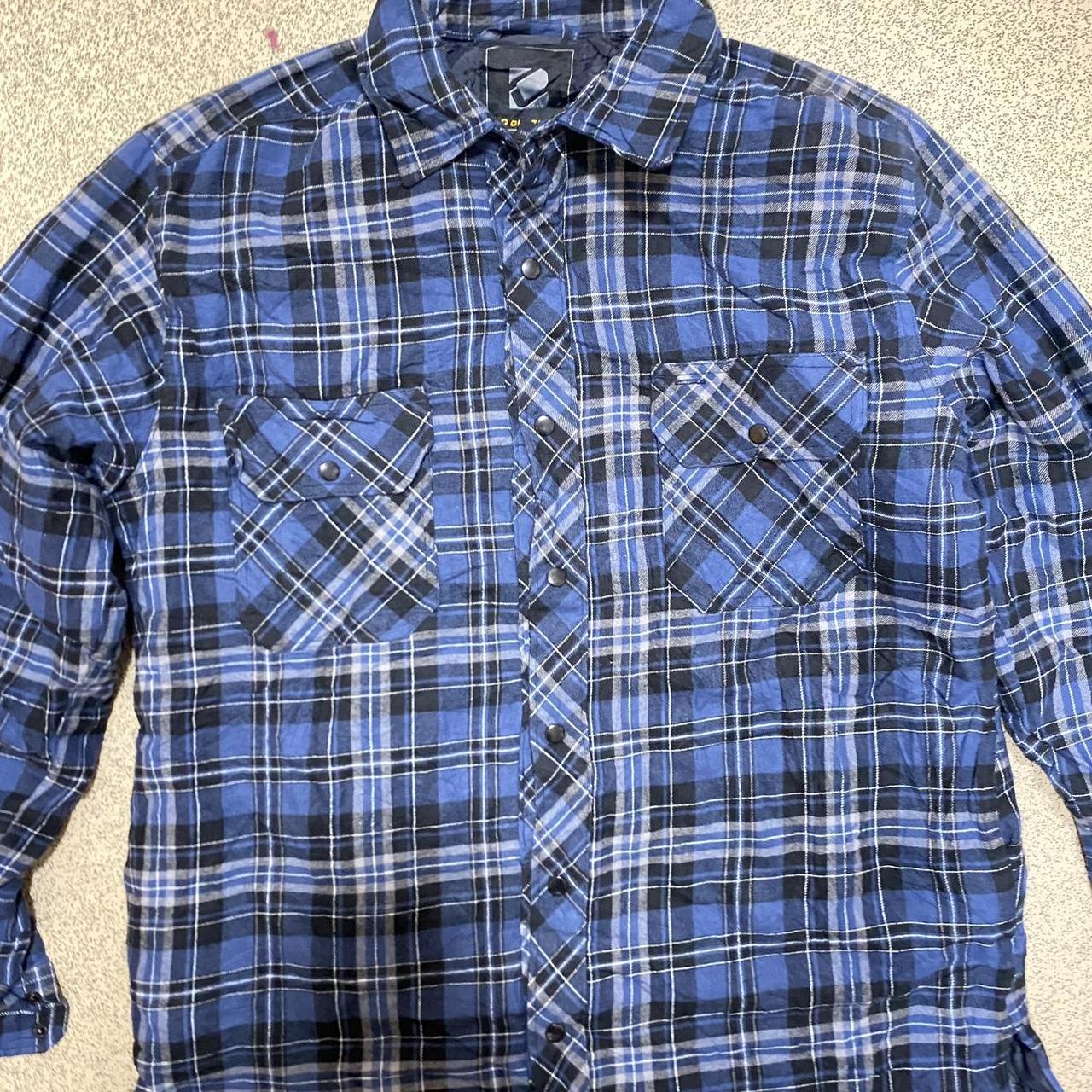 BLUE FLANNEL JACKET DC CLOTHING - M • Classic and... - Depop