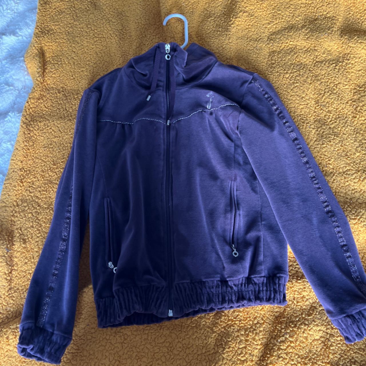 Purple velour track jacket! It has sparkly detailing... - Depop