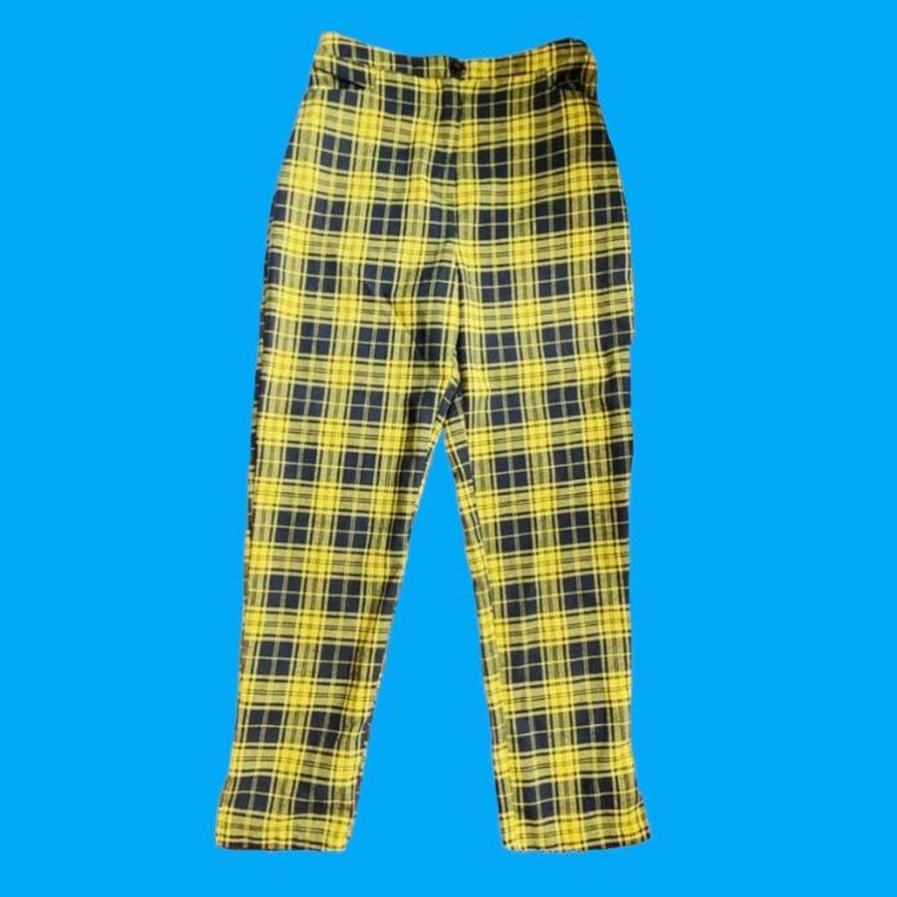 💛🖤 SEEK LF STORE HIGH WAISTED YELLOW PLAID Depop