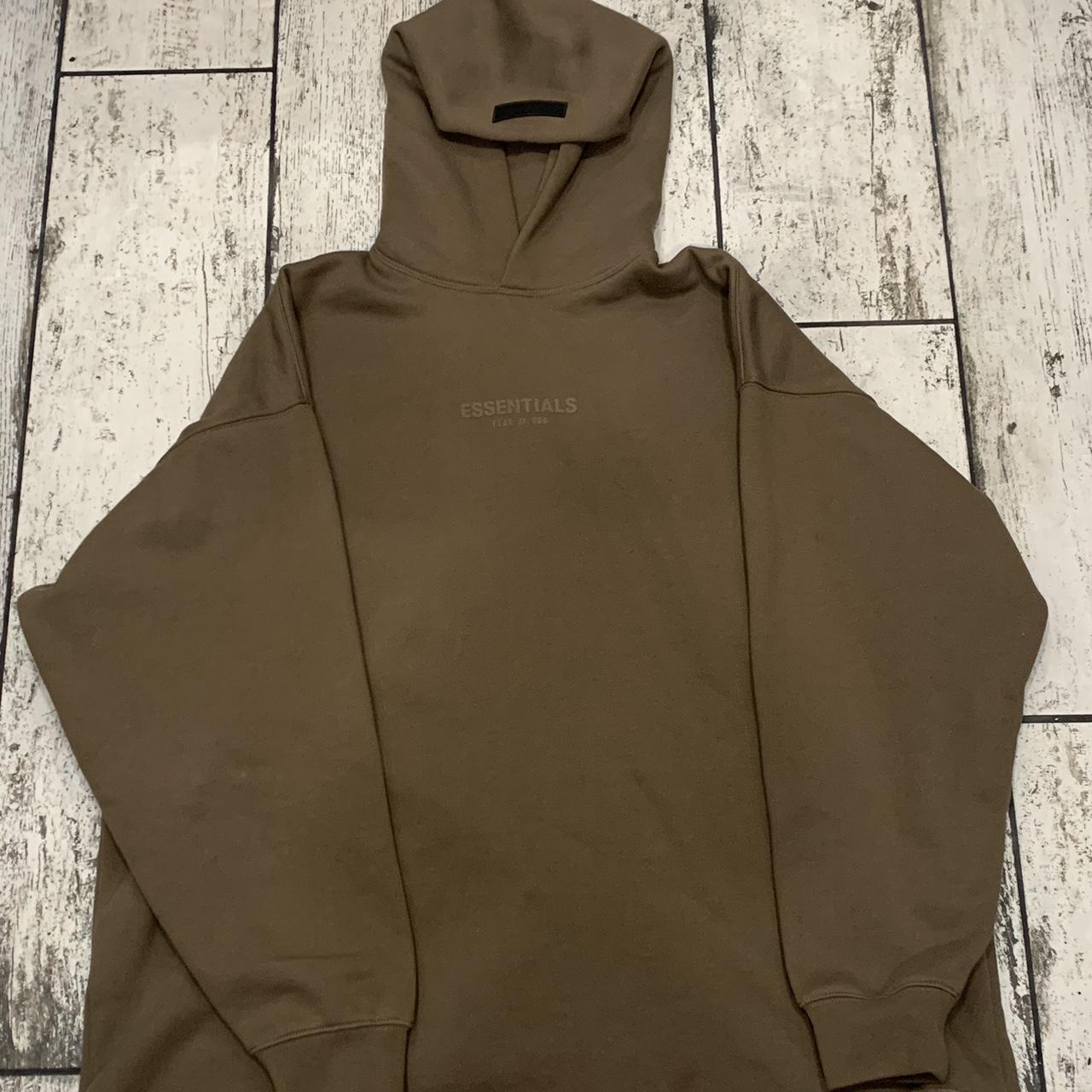 Fear of God Essentials brown hoodie in
